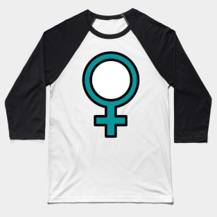 Blue Female Symbol Baseball T-Shirt